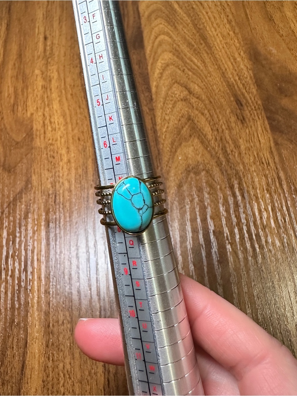 Turquoise Stone Gold-Plated Multi-Band Ring - Turquoise